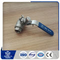 Industry manufacture stainless steel key lock ball valve with handle